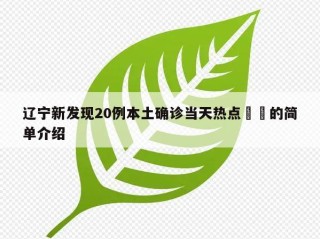 辽宁新发现20例本土确诊当天热点㊙️的简单介绍