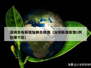 深圳市有新增加肺炎疫情（深圳新增疫情1例在哪个区）